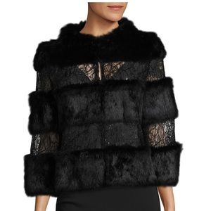 Bolero with sequined and Rabbit Fur Panels